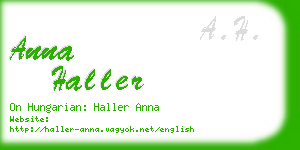 anna haller business card